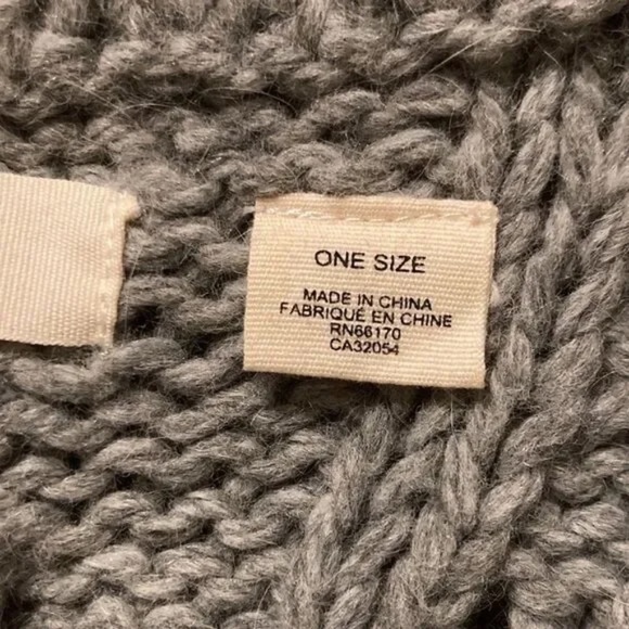 Anthropologie Sleeping On Snow Metamorphosis Poncho Chunky Cable Knit Wool Blend - Picture 10 of 12